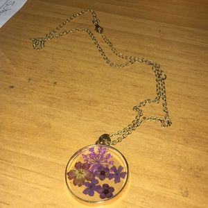 Pressed flower necklace